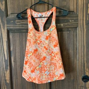 Orange multicolor workout tank size small